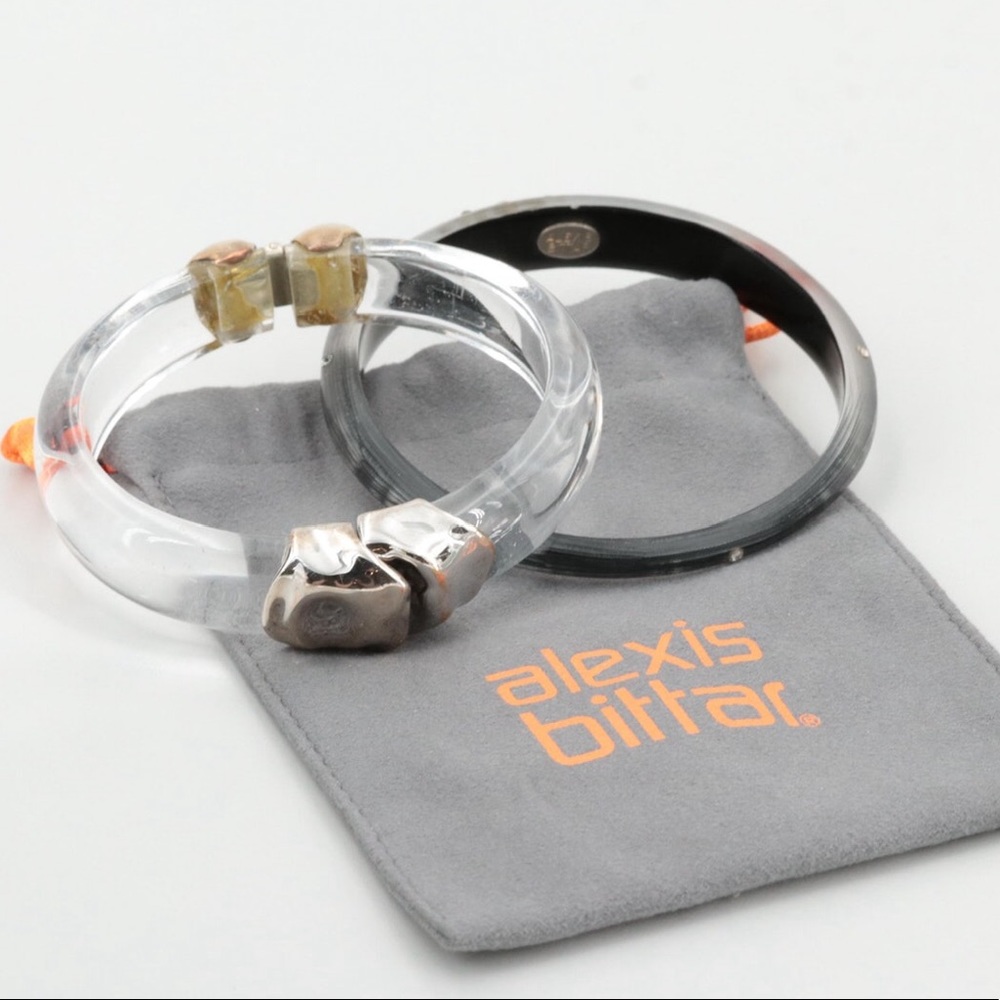 Alexis Bittar black rhinestone bangle. BOGO.